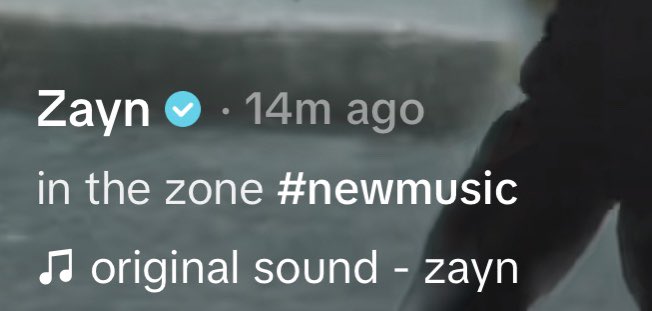 Zayn captioned his new teaser with "in the zone"!