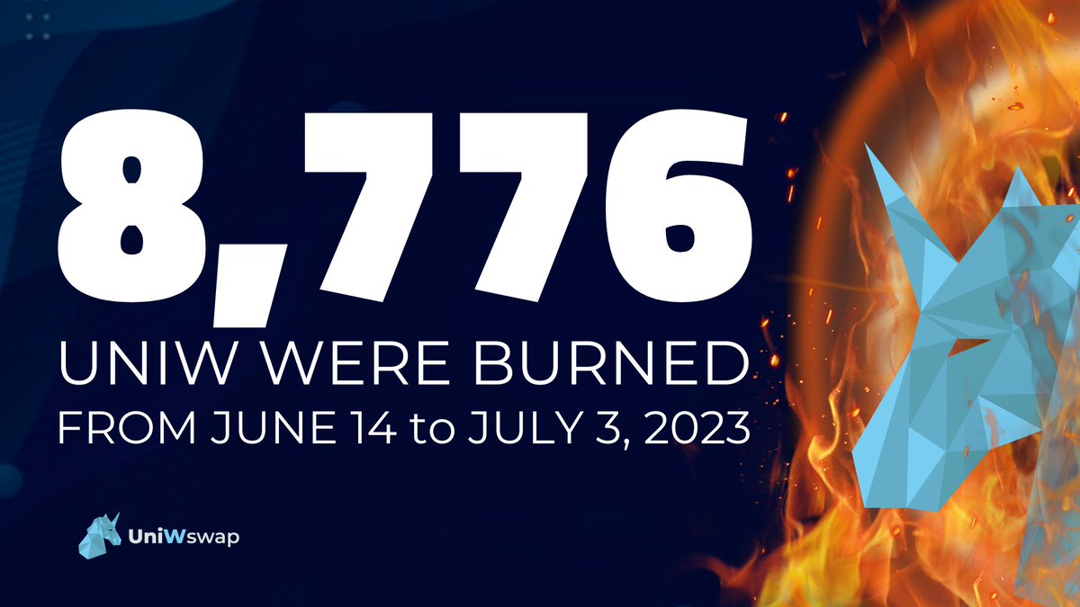 teamuniwswap's tweet photo. From June 14 we already burned 8,776 $UNIW through the 3% sell tax. Thank you for strongly holding in the @EthereumPoW chain, stay tuned for more news and updates!π₯
Check the burning address at @OKLink:
https://t.co/6QlvyF4QTG
#UNIWSWAP #EthereumPOW #UNIW #Burn #Crypto https://t.co/oEpFgl6Cxg