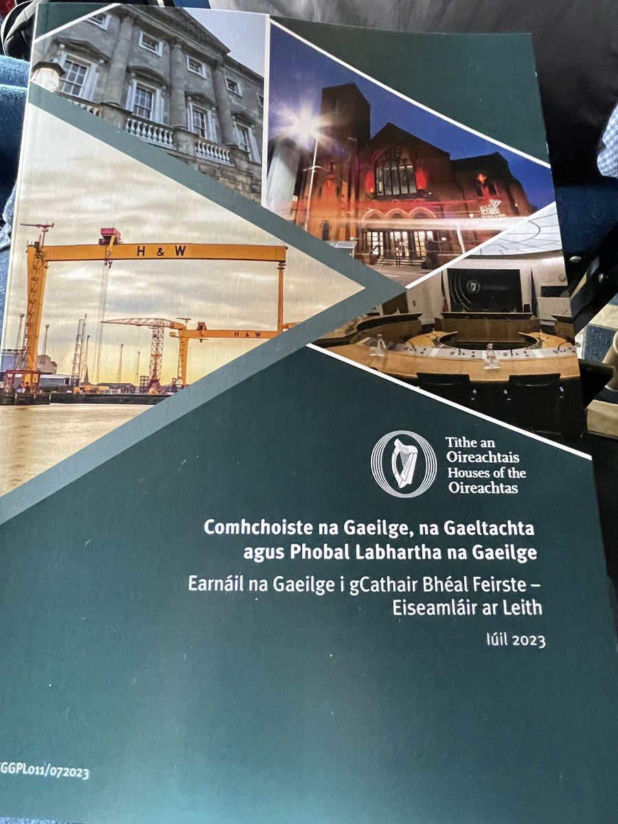 CllrPadraigSF's tweet photo. Bhí mé sa Chultúrlann inniu fá choinne seoladh ar thuairisc Comhchoiste na Gaeilge, na Gaeltachta agus Pobal Labhartha na Gaeilge -Earnáil na Gaeilge i gCathair Bhéal Feirste. Eiseamláir ar leith. https://t.co/FmcETVtF3v