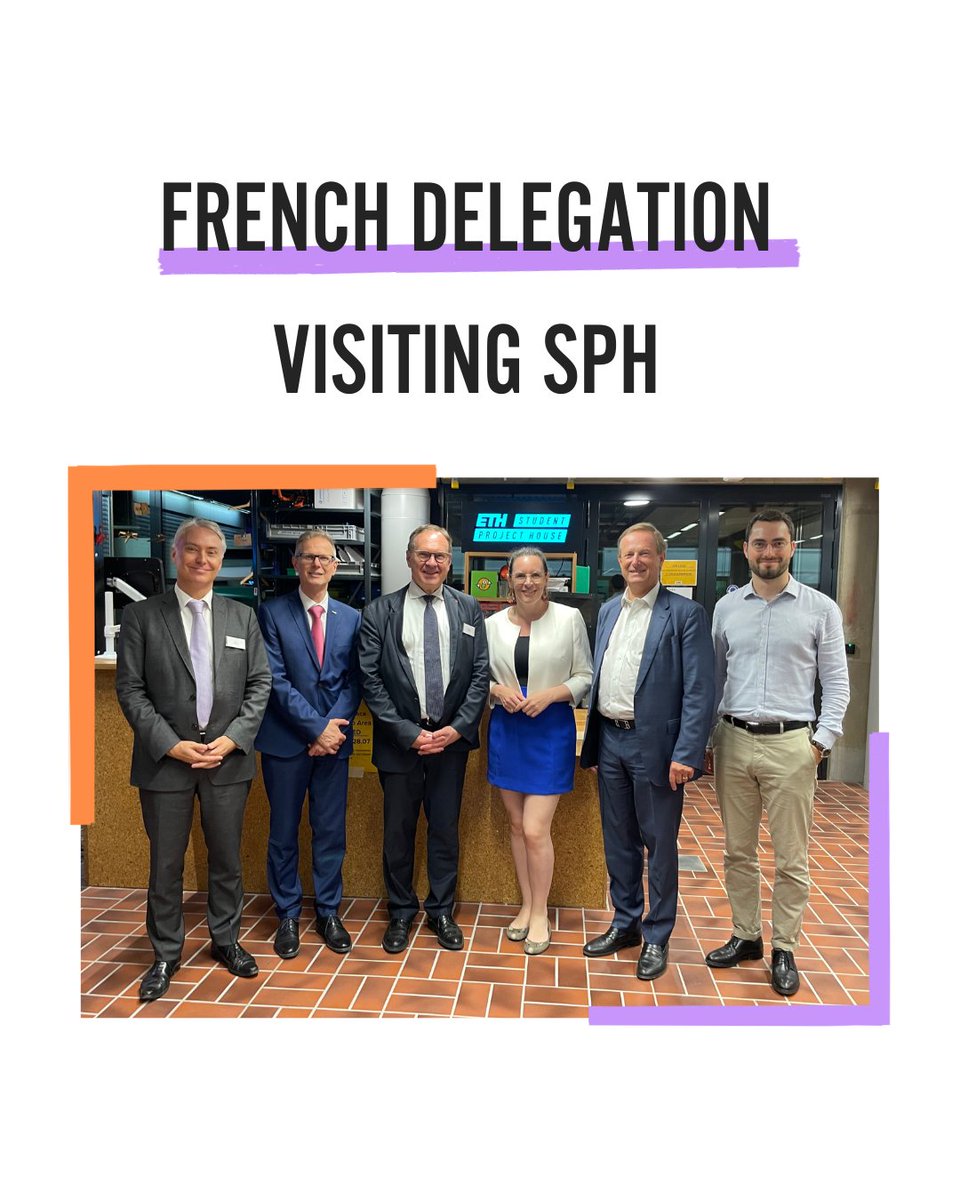 ETHSPH's tweet photo. 🇫🇷Alain Sterbik, General Consul @FranceenSuisse, and representatives from renowned companies visited SPH. @G_Dissertori presented @ETHzurich, and Katarina H. talked about “rETHinking Universities of the Future”. SPH Projects #TakePart and #UnboundPotential presented their work. https://t.co/STURSLli88