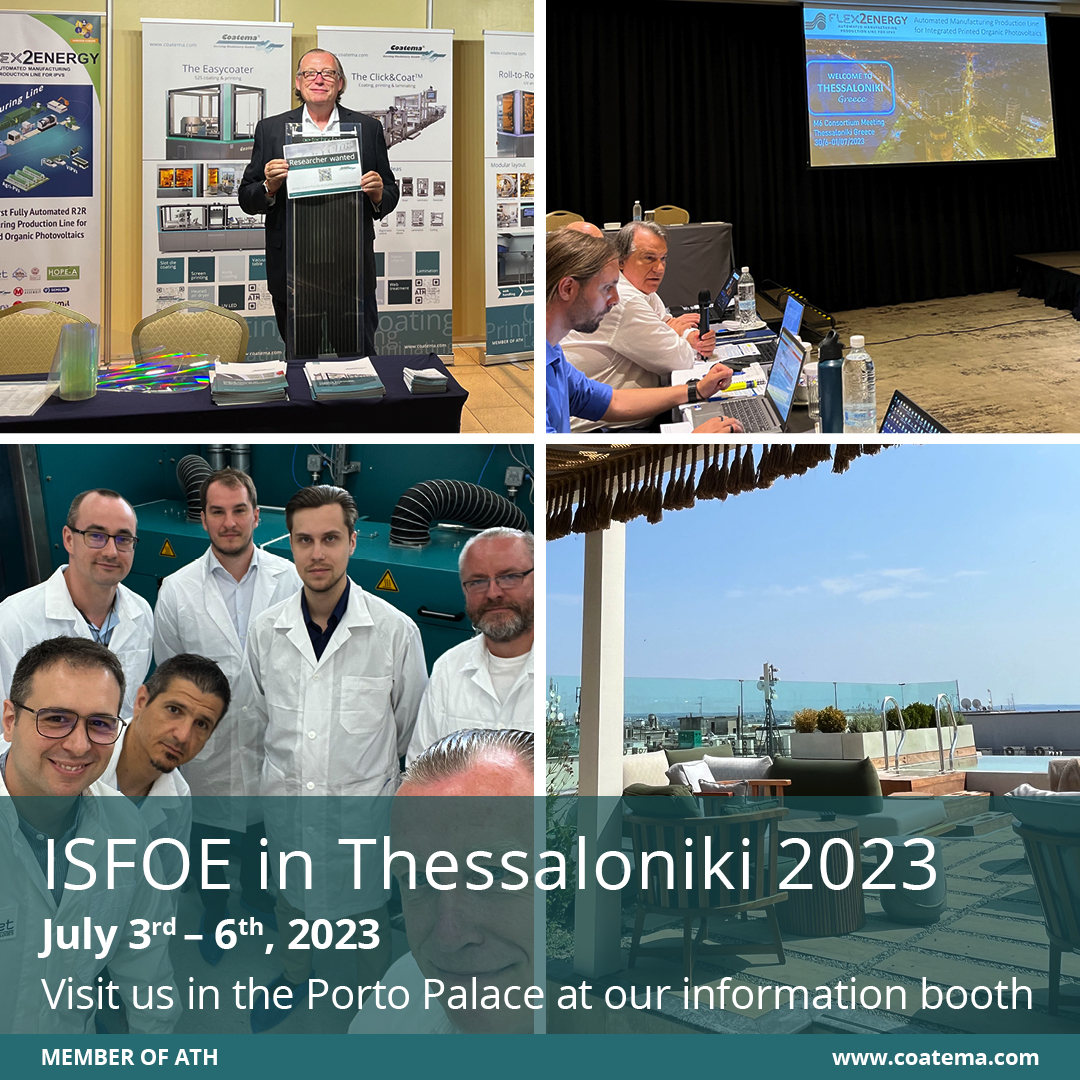 📣 Excited to be back in Thessaloniki for #ISFOE2023!

Now, we are  ready to dive into talks about groundbreaking nanotechnologies, connect  with new faces and companies, and scout for talent to join our R&amp;D team at <a href="/coatema/">Coatema</a>.

#THEcoatingexpert #SustainableMaterials #Flex2Energy