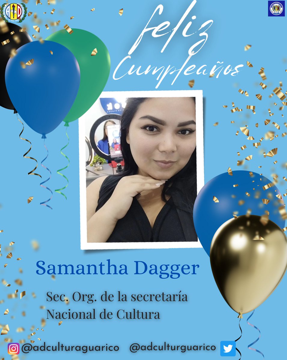 Adculturguarico's tweet photo. Hoy de cumpleaños está chica que es muy especial para nosotros @samantha_dagger Espontánea , eficiente, colaboradora y exigente en su trabajo son características que la definen como una mujer emprendedora y exitosa. Recibe un abrazo y feliz cumpleaños de tus compañeros. https://t.co/ssnivJoFwR