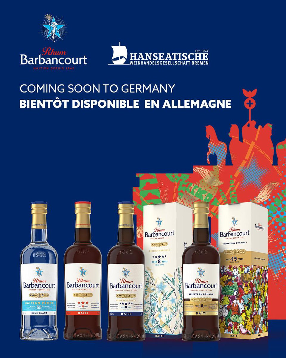 barbancourtHT's tweet photo. 🇩🇪BIENTOT EN ALLEMAGNE!🇩🇪
Le Rhum Barbancourt continue son expansion mondiale à travers un nouveau partenariat de distribution avec la société Hanseatische!
🥃
Excited to announce a new distribution partnership in Germany with Hanseatische, importers of high-end spirits brands. https://t.co/ZwfFKEDj0o