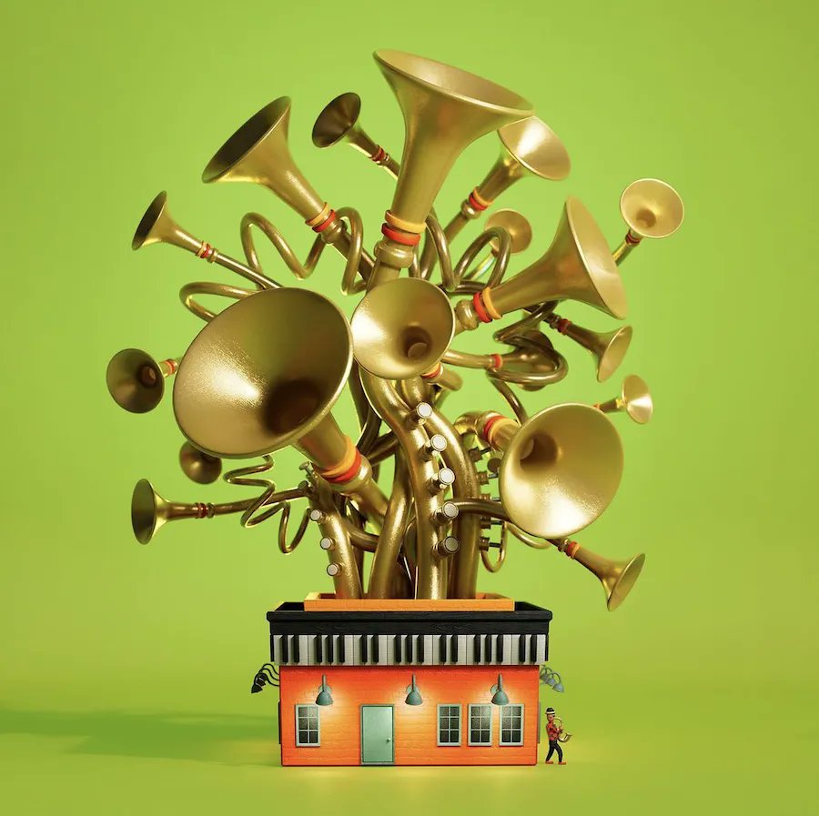 RichardSolomon's tweet image. @richardborge with a jazzy new cover for @jazzizmagazine 🎷 🎺 🎹 🎶 

#rsar_group #jazziz #magazine #editorial #music #3d #rendering #illustration #digitalart #trumpet #figurative