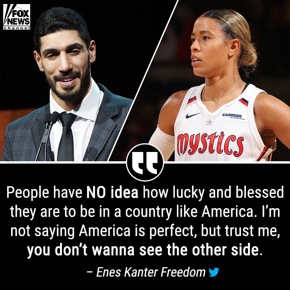 CALLING TIMEOUT: <a href="/EnesFreedom/">Enes Kanter FREEDOM</a> swats Natasha Cloud's 'trash' take on America. trib.al/Y3Sf0fT