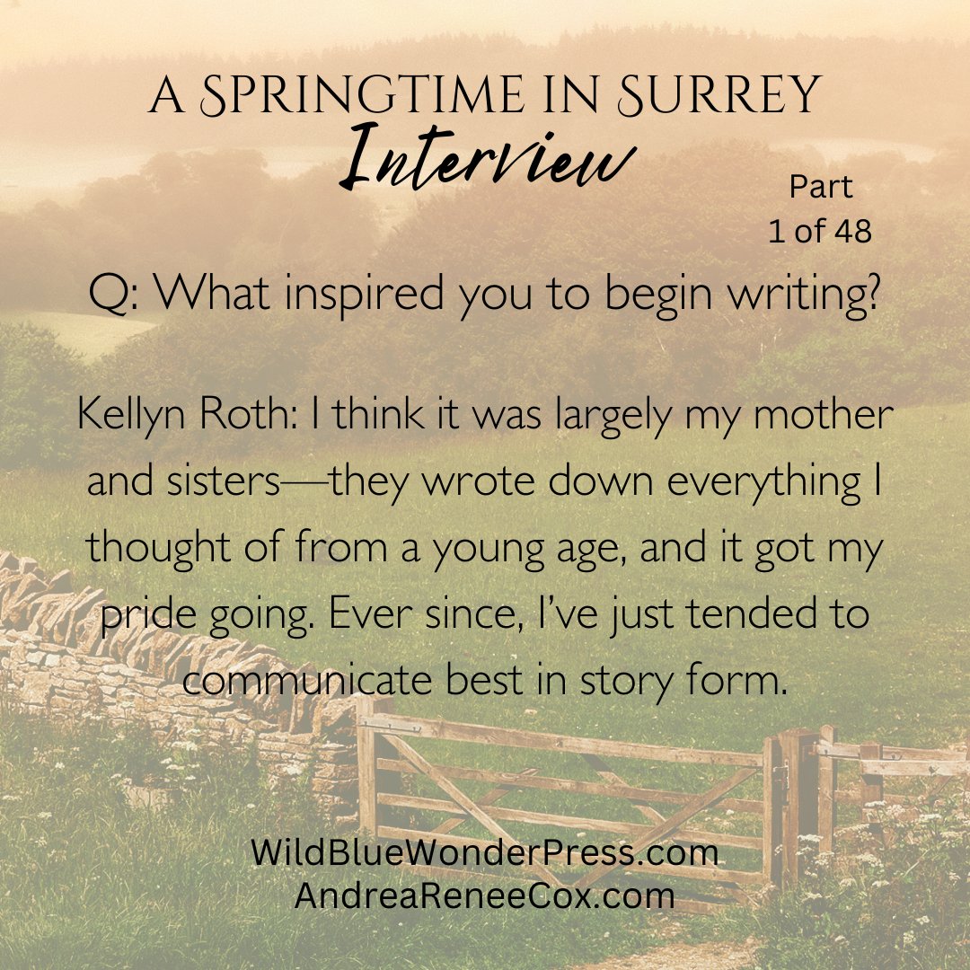 screenwriter87's tweet photo. This week, we're chatting with Kellyn Roth (@kellyntheauthor), the founder of #WildBlueWonderPress and an author of #SpringtimeinSurrey. #TwitterInterview https://t.co/s9i89ancfA