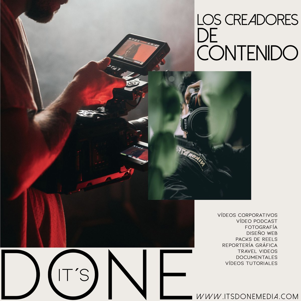 ItsDoneMedia's tweet photo. Tenemos una amplia trayectoria creando contenidos con un concepto único en cada proyecto, usando la fotografía, la realización audiovisual y el diseño de piezas gráficas como lenguaje de comunicación global y efectivo.

Conoce nuestro brochure It's Done
https://t.co/QlaDHv6XOz https://t.co/xJHY3MQiMI