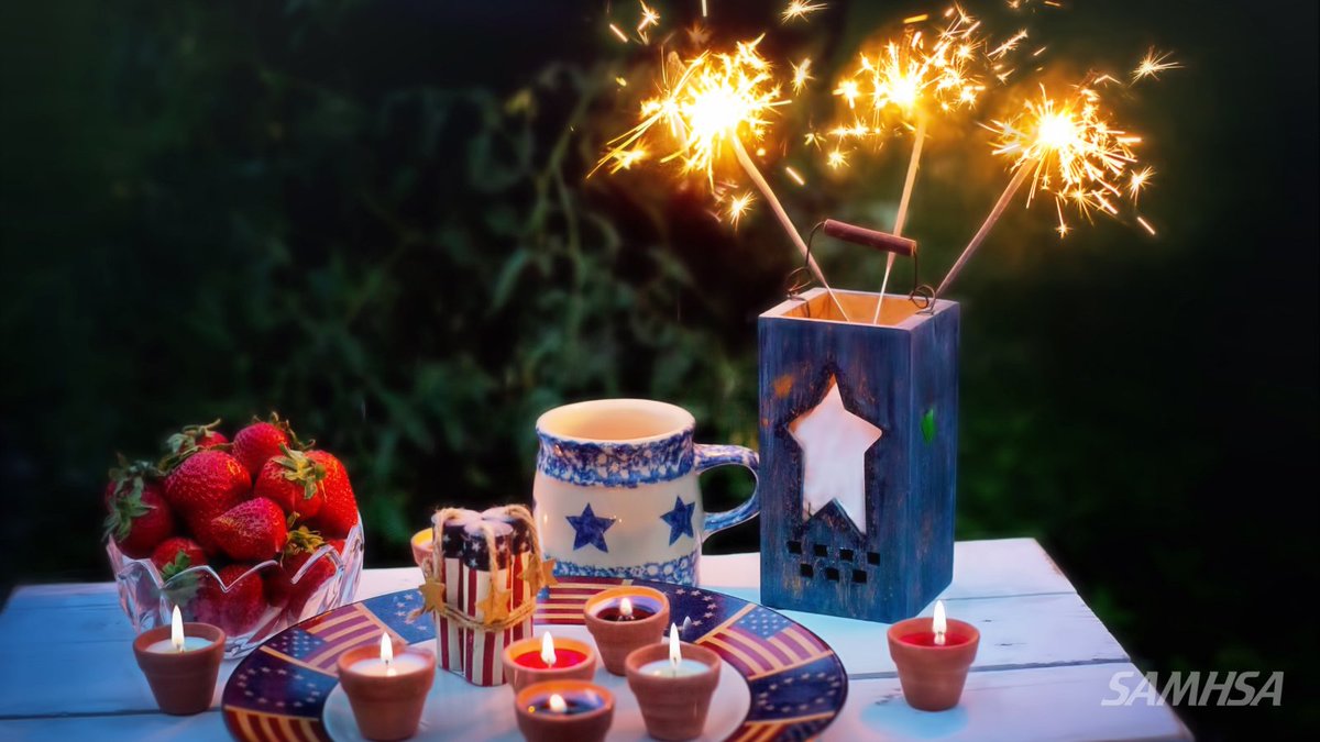 samhsagov's tweet photo. Plan to use 🎆 fireworks this #4thOfJuly? Be mindful of those living with PTSD. 

Have a chat about how the sounds might affect them, or give a heads up about what time fireworks will be set off. The Disaster @distressline is also providing counseling &amp; support. #IndependenceDay https://t.co/PXMCNJNDF3