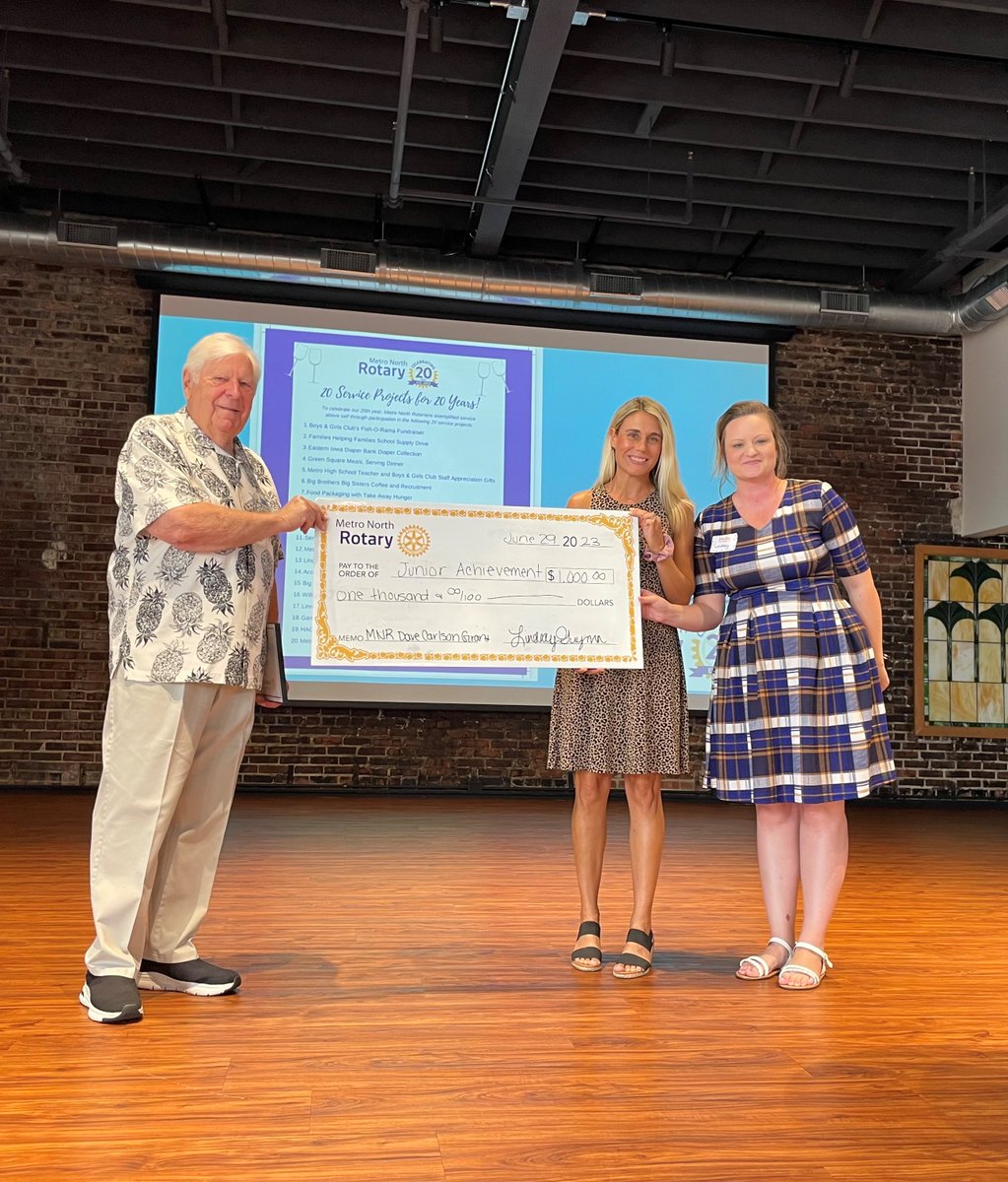 The Metro North Rotary Club of Cedar Rapids is helping us transform the mindset of 72 Cedar Rapids Community School District Students from an “I Can’t” to an “I Can!” mentality. THANK YOU!!!