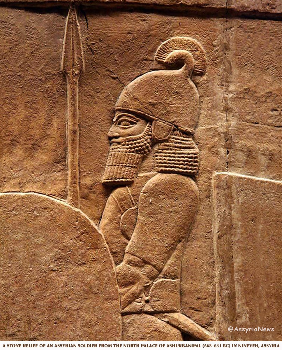 TodayAssyria's tweet photo. A stone relief of an Assyrian soldier from the North Palace of Ashurbanipal (668–631 BC) in Nineveh, Assyria

#AssyrianSoldier #Soldier #Assyrian #Nineveh #Assyria #Iraq #assyrianews #ashurbanipal #NorhPalaceOfAshurbanipal https://t.co/wLSu4DxA8z