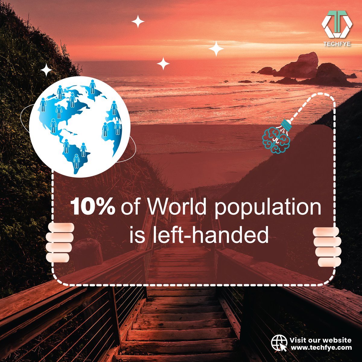 Techfyeinit's tweet image. TechFact Week

10% of World population is left-handed.

#techfact #techfactory #techfactsmeaning #techfactsnews #techinterestingfacts #techfactcenter #techfactgames #interestingtechfacts #newtechfacts  #world #worldpopulation #worldpopulationfacts #lefthanders #worldsfacts