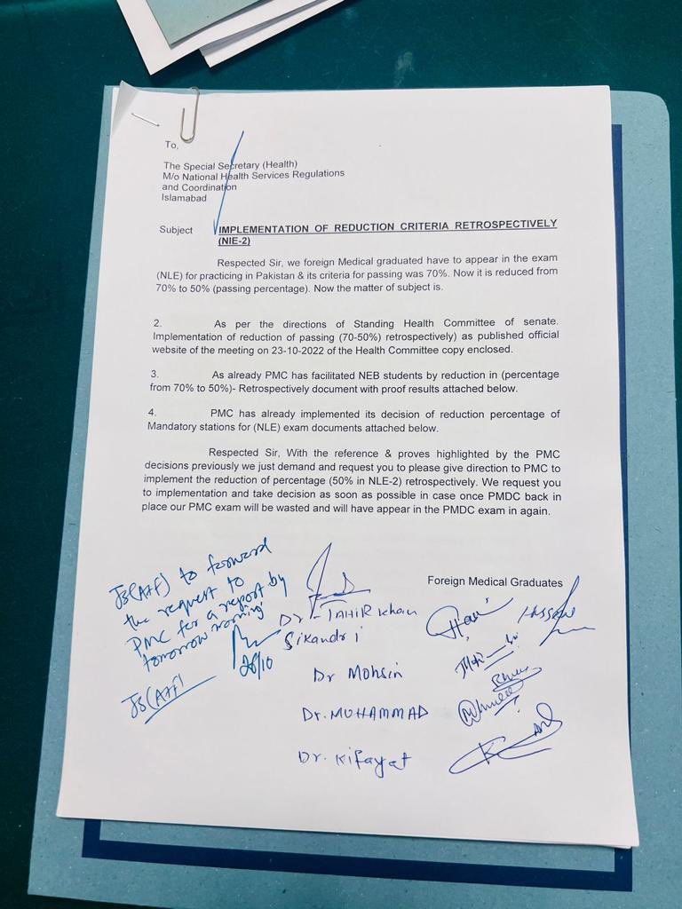 Dr Tahir Khan Sikandri (@tahirkhan_dr) on Twitter photo m last 8 months PMDC told us lie.That they will arrange a meeting on urgent base and solve your problems and take NRE exam . This is the proof of percentage reduction in PMC tenure .
Now the same black law imposed by @PMDC_org
<a href="/A_Qadir_Patel/">Abdul Qadir Patel</a>
<a href="/BBhuttoZardari/">BilawalBhuttoZardari</a>
<a href="/SyedMusaGillani/">Syed Ali Musa Gillani</a> m last 8 months PMDC told us lie.That they will arrange a meeting on urgent base and solve your problems and take NRE exam . This is the proof of percentage reduction in PMC tenure .
Now the same black law imposed by @PMDC_org
<a href="/A_Qadir_Patel/">Abdul Qadir Patel</a>
<a href="/BBhuttoZardari/">BilawalBhuttoZardari</a>
<a href="/SyedMusaGillani/">Syed Ali Musa Gillani</a>
