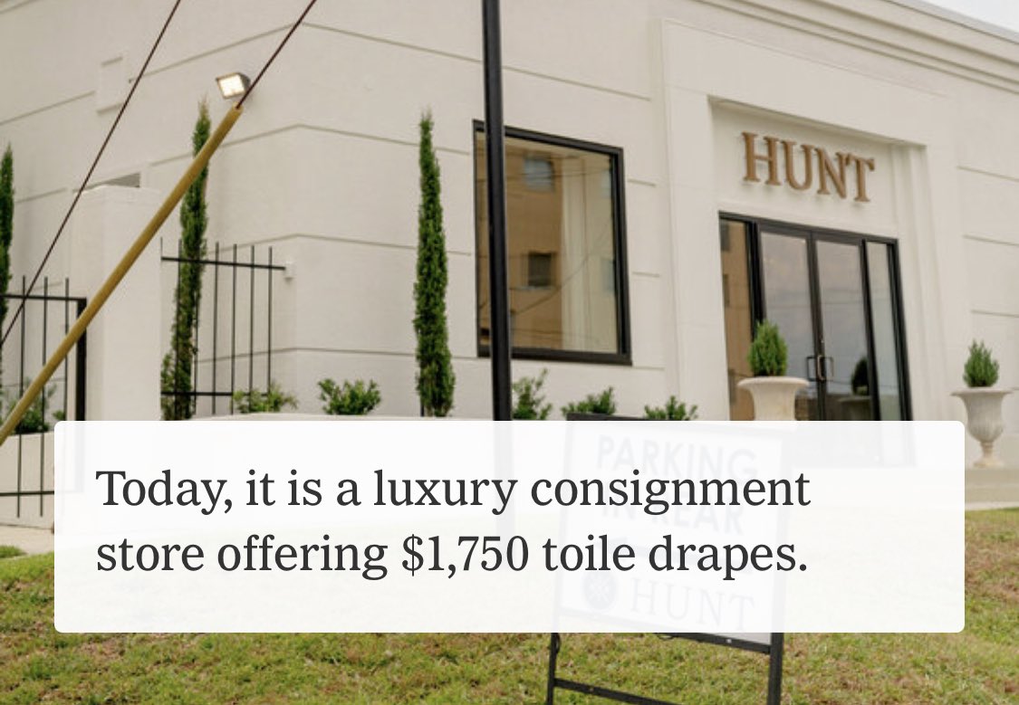 A year later, the last abortion clinic in Mississippi is now a luxury consignment store, painted over in white.

Could the dystopia be a little less on the nose please??