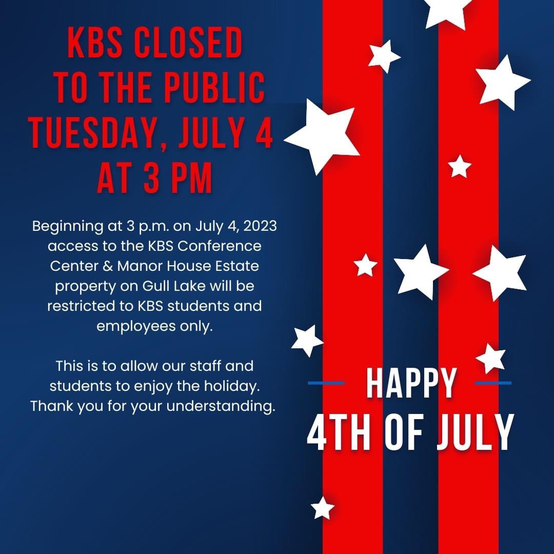 KelloggBioStn's tweet image. At 3 p.m. on July 4, 2023 access to the KBS Conference Center &amp;amp; Manor House Estate property on Gull Lake will be restricted to #MSUKBS students &amp;amp; employees only.

This is to allow our staff and students to enjoy the holiday.
Thank you for your understanding.