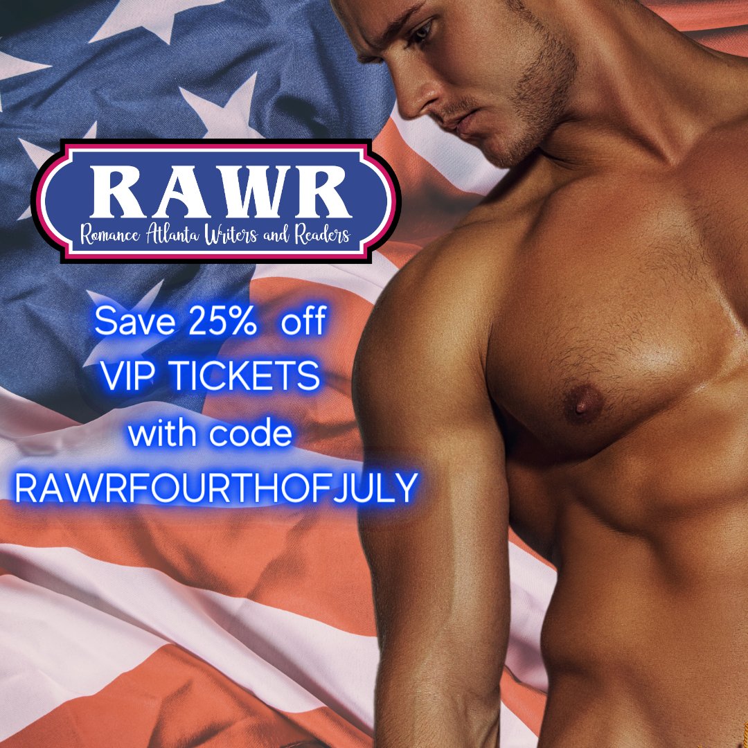 BOOK LOVERS Tickets sale for Romance Atlanta Writers &amp; Readers Atlanta. Code RAWRFOURTHOFJULY 25% off limited time!  RAWRAtlanta.eventbrite.com
#AuthorEvent #RAWR24 #RAWR #BOOKS #ReaderEvent #charityfundraiser  #RAWRAtlanta #AuthorSigning #GAPoliceK9Foundation #Behindthebadgepress