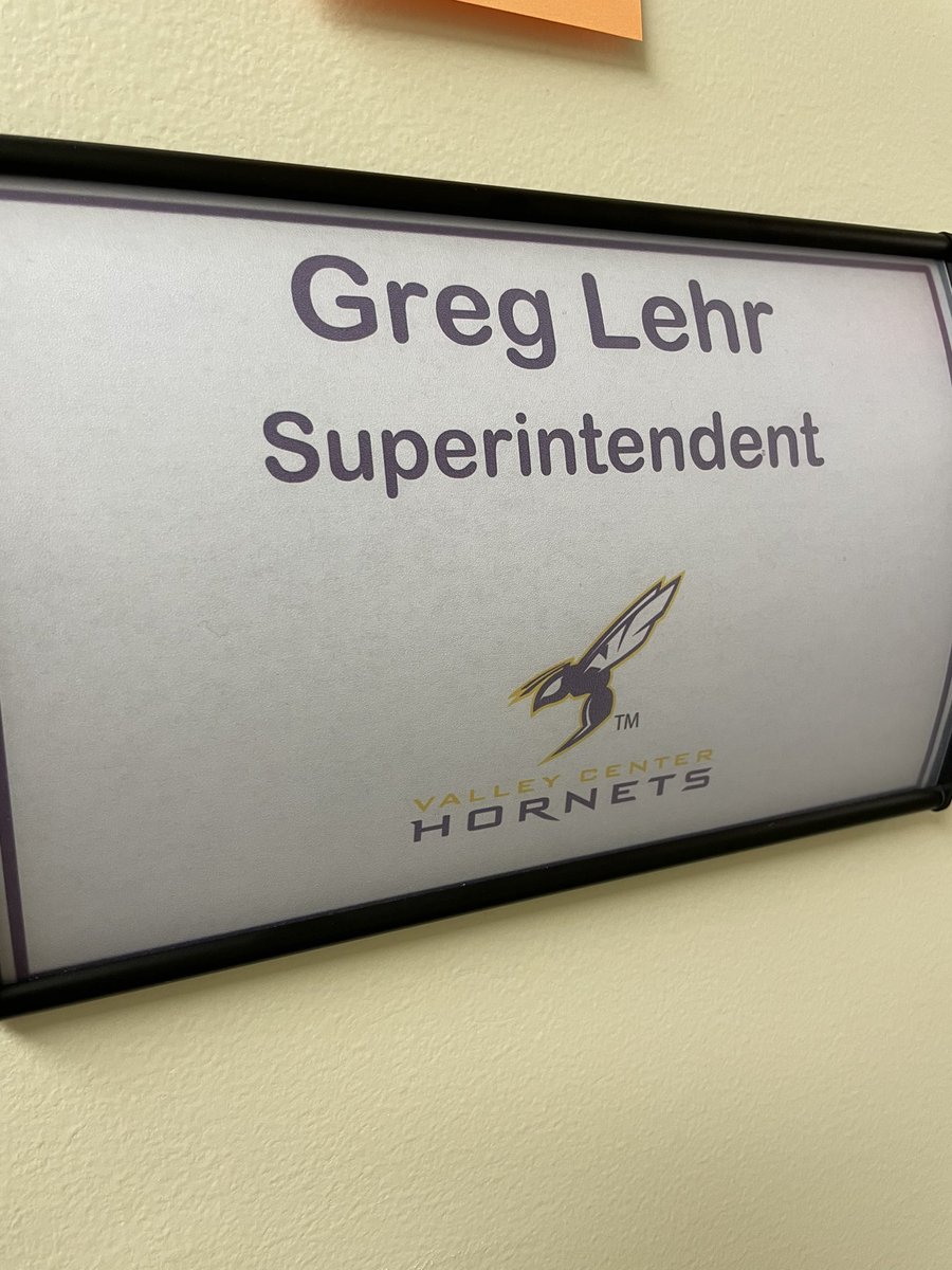 USD262super's tweet photo. When I graduated from Valley Center High School I never envisioned this but I’m honored to be in this seat starting today! #hornetfamily https://t.co/BYcbjXI7UE