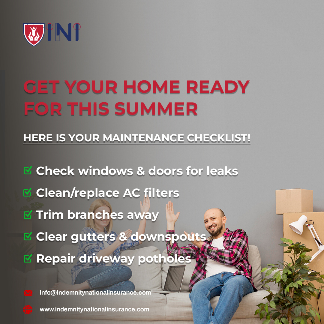 indemnityni's tweet photo. #Summer's here! 🌞😎 Prepare your home for the season with our maintenance #checklist 📃. From windows🚪 to driveways🚘, INI's got you covered! 😊

Visit our website to get more insights!
https://t.co/TNRx8y4k0m
#insurance #checklist #home #usasummer #USA https://t.co/rsPy5KB6rv