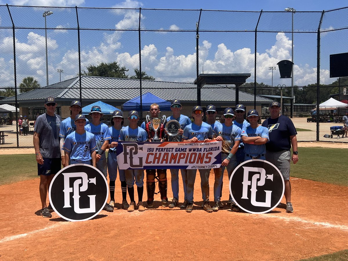 AJ3Hunter's tweet photo. 2023 15U WWBA Perfect Game Champs in Lake Myrtle. 6-0 on the weekend! Nice work Power 2026 Gold!! #power #powerbaseball https://t.co/xB9J0HFEvA
