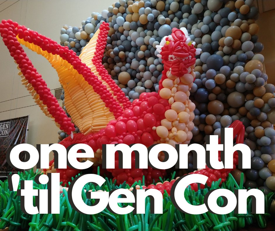 We are officially one month from Gen Con! 

#GenCon #GenCon2023 #GenConIndy #GenConOnline #GenConTogether