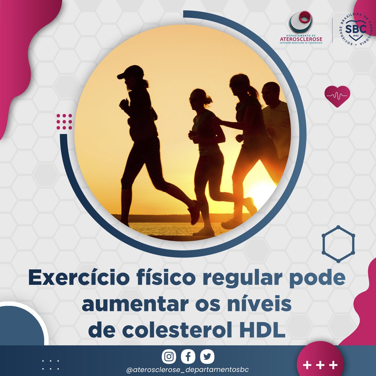 A atividade física regular e o exercício aeróbico têm sido associados ao aumento dos níveis de colesterol HDL. #sbcda #aterosclerose #dislipidemia #enquetes #metanalise #estatina