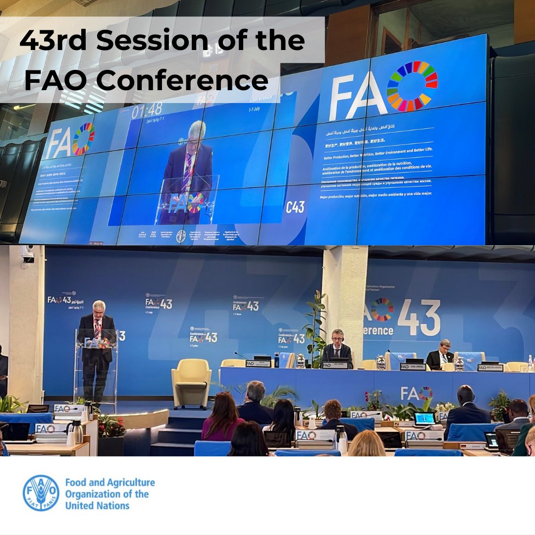 Inspiring words from the Swiss delegation at the 43rd #FAOConference discussing Integrated Water Resource Management💧

We value 🇨🇭's commitment to sustainable agriculture &amp; #water conservation. Together, we'll drive the transformation of agrifood systems &amp; achieve the #SDGs
