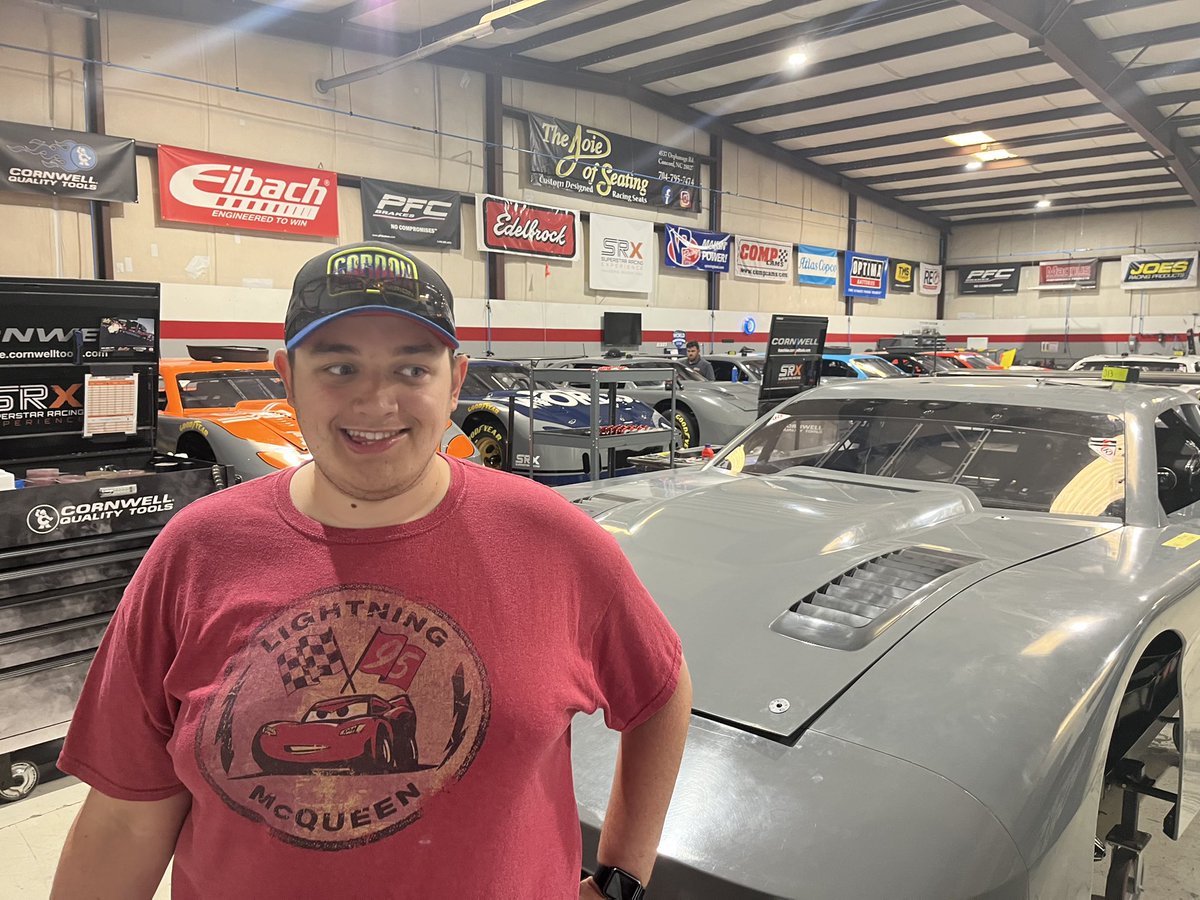 indiegrndscafe's tweet photo. Drew’s out living his best life at the SRX shop. Watching racing is the only thing he likes better than being a barista! ☕️🏁🏎️ @SRXracing @HawkSMI @dougbarnette @Bobby_Labonte #independentgrounds #AutismAwareness #SRX @JeffGordonWeb https://t.co/d9S4waJj7I