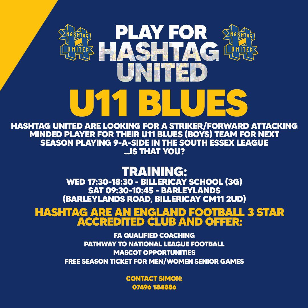 🚨PLAY FOR US!

Our U11 Blues are looking for a new forward…is this you?