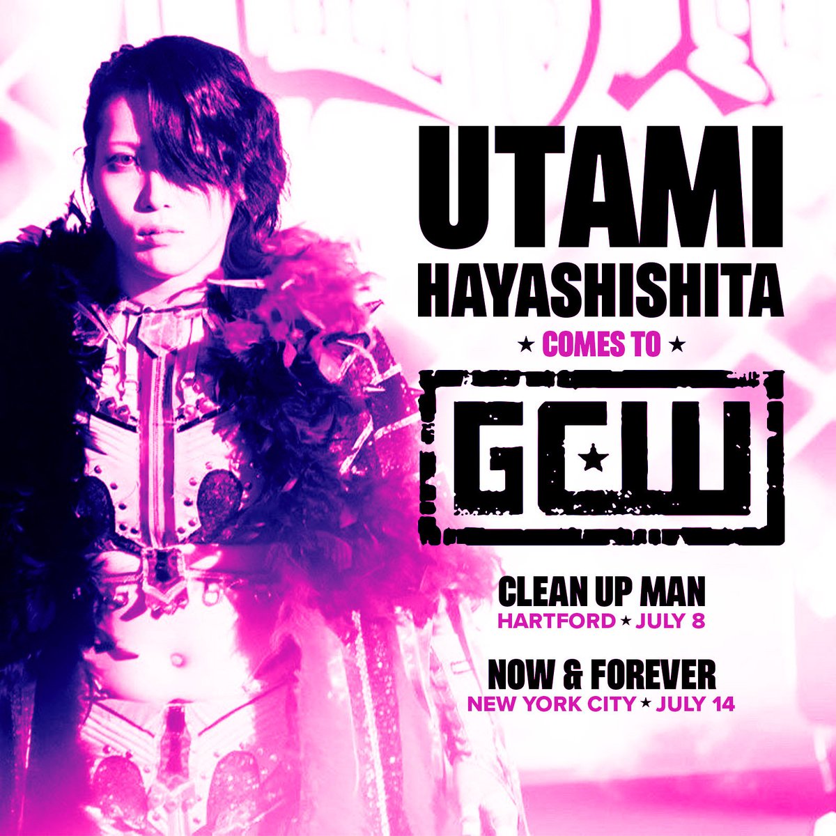 GCWrestling_'s tweet photo. *BREAKING*

Stardoms standout UTAMI HAYASHISHITA is coming to GCW and makes her debut this SATURDAY in Connecticut!

7/8 - Hartford
https://t.co/4YSnbwyFTq

7/9 - JCW Ridgefield Park
https://t.co/5jaa2kiPSg

7/14 - New York City
https://t.co/8k61FMhKXs

Watch LIVE on @FiteTV+! https://t.co/qPLG1AQMAf