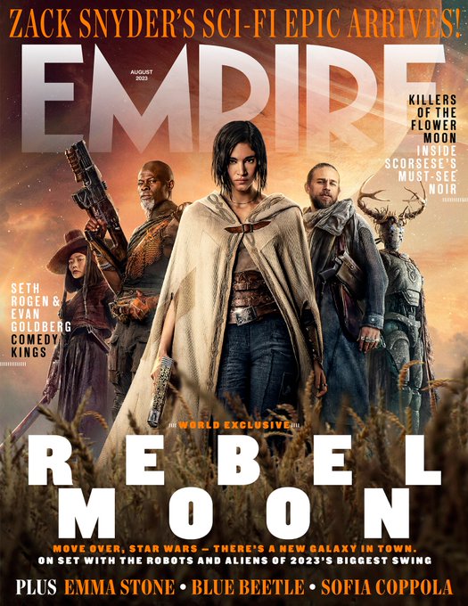 blurppyplus's tweet image. . @empiremagazine is feeding our frenzy to see @ZackSnyder @rebelmoon  The eerie dark cover was done by @paulshipper 
#hate2wait