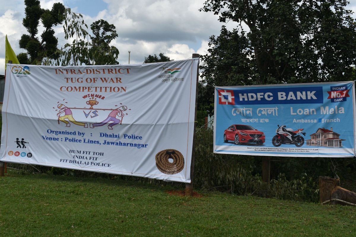 Dhalai_Police's tweet photo. Intra-District Tug of War organised by Dhalai Police supported by HDFC Bank, Ambassa Branch.
HUM FIT
TOH INDIA FIT
FIT DHALAI POLICE
#fitindian
#dmdhalai
#TripuraPolice
#fitdhalaipolice
#SevaVeertaBandhuta https://t.co/BdX8eavso4