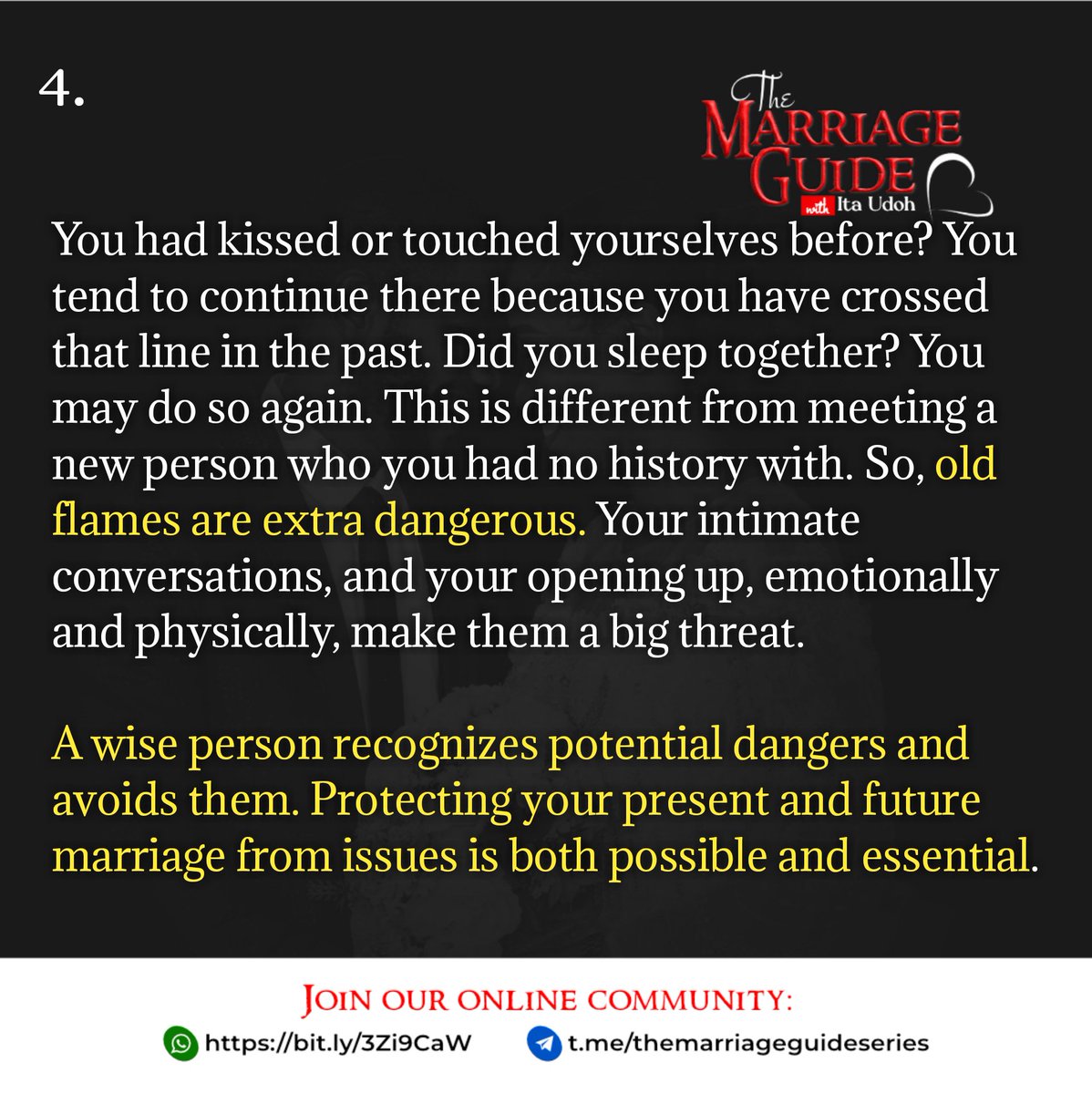 TMGuideseries's tweet photo. ⬆️
Join our community: https://t.co/W0fehhl7f9
Subscribe on YouTube: https://t.co/kjkmnAMnNH
Share to all who will marry, are married, were married, or wish for others to be married!
#TMG #Marriage #marriageadvice #oldflames #PastorItaUdoh https://t.co/M3Rv5blTdG