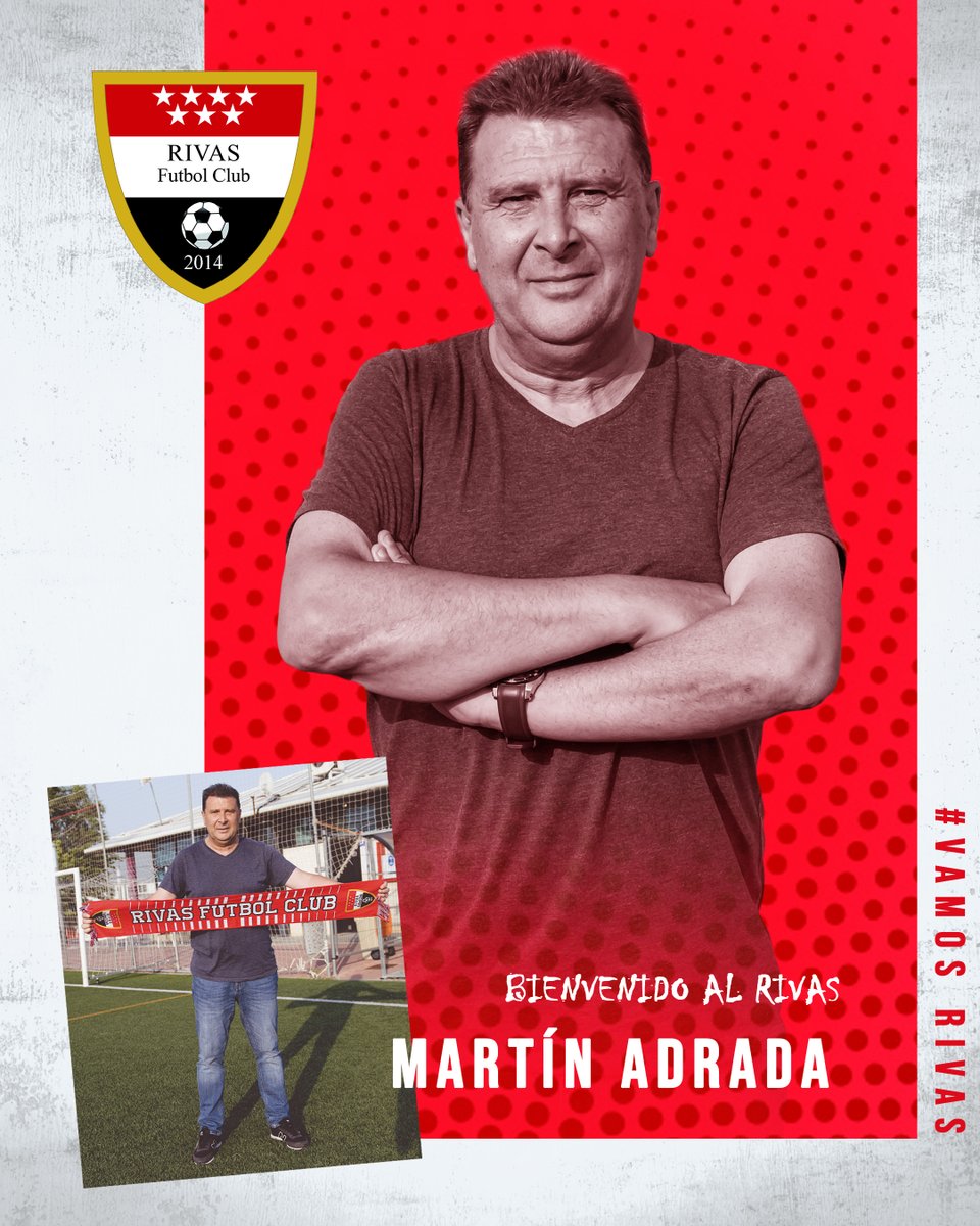 RivasFutbolClub's tweet photo. 🆕 Martín Adradad, nuevo entrenador del primer equipo del Rivas Fútbol Club.

👋🏻 ¡Bienvenido, Martín!

❤️⚪🖤

#VamosRivas https://t.co/07AMfdA5H6