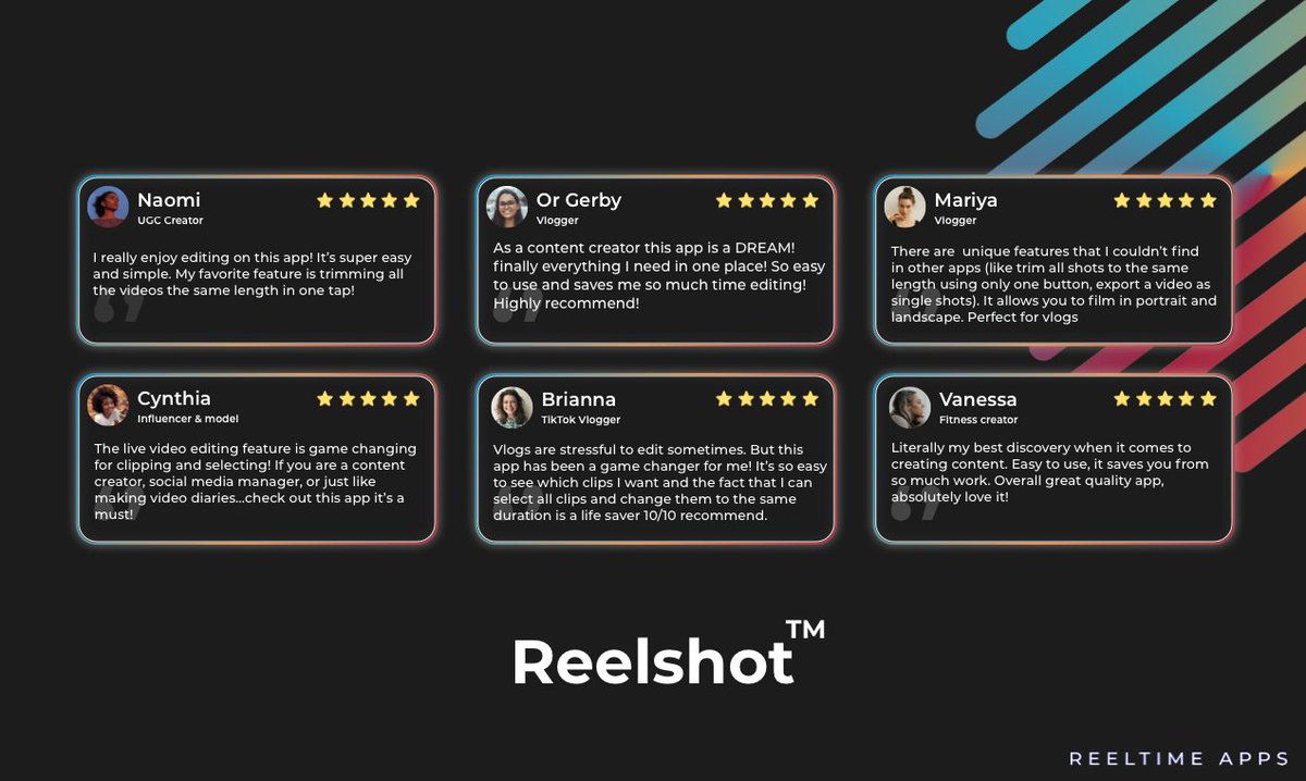 reelshot's tweet photo. Recent positive reviews! 😍 These really do always make our day! #Reelshot #appstore #iosapp https://t.co/vUcKFNHSro