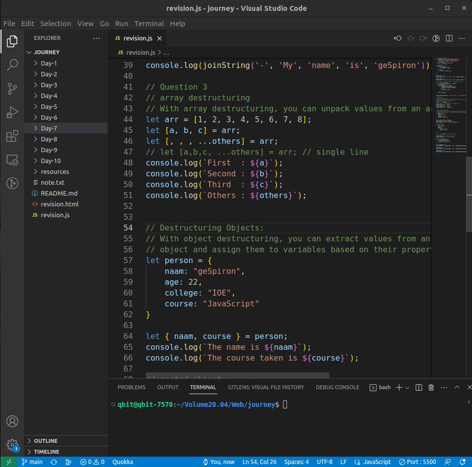 ge7i_spiron's tweet image. Day 32/60 #LSPPD32  Solved some basic problems in JS. Moving to DOM manipulation now.
#LearningWithLeapfrog #LeapfrogStudentPartnershipProgram.  
#60DaysOfLearningWithLeapfrog
@lftechnology