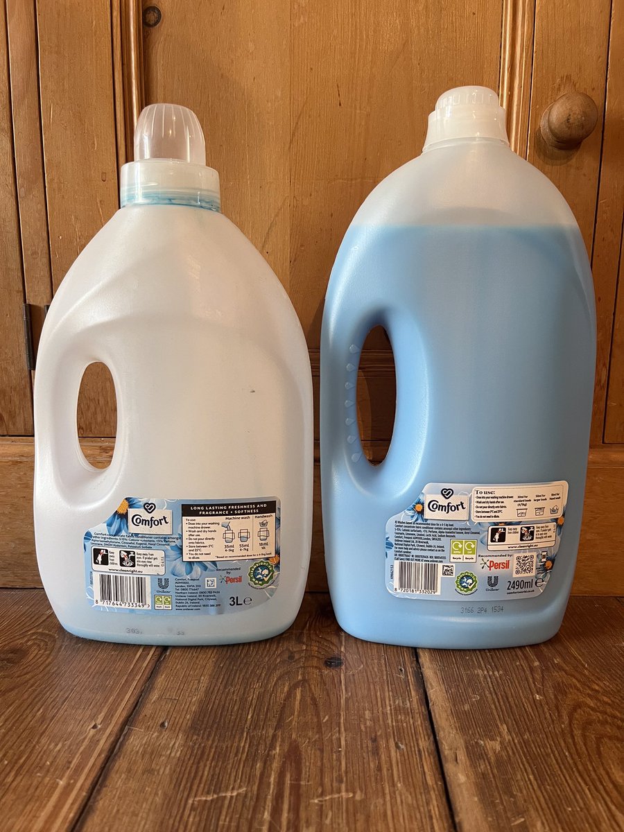 DevonDespondant's tweet photo. Imagine the veil of gloom that descended upon me on discovering that I was now paying substantially more for even less of your admittedly good product #COMFORT @Unilever a slightly taller but much leaner bottle may fool a lot of people but not me…. https://t.co/kZTqs0juxj