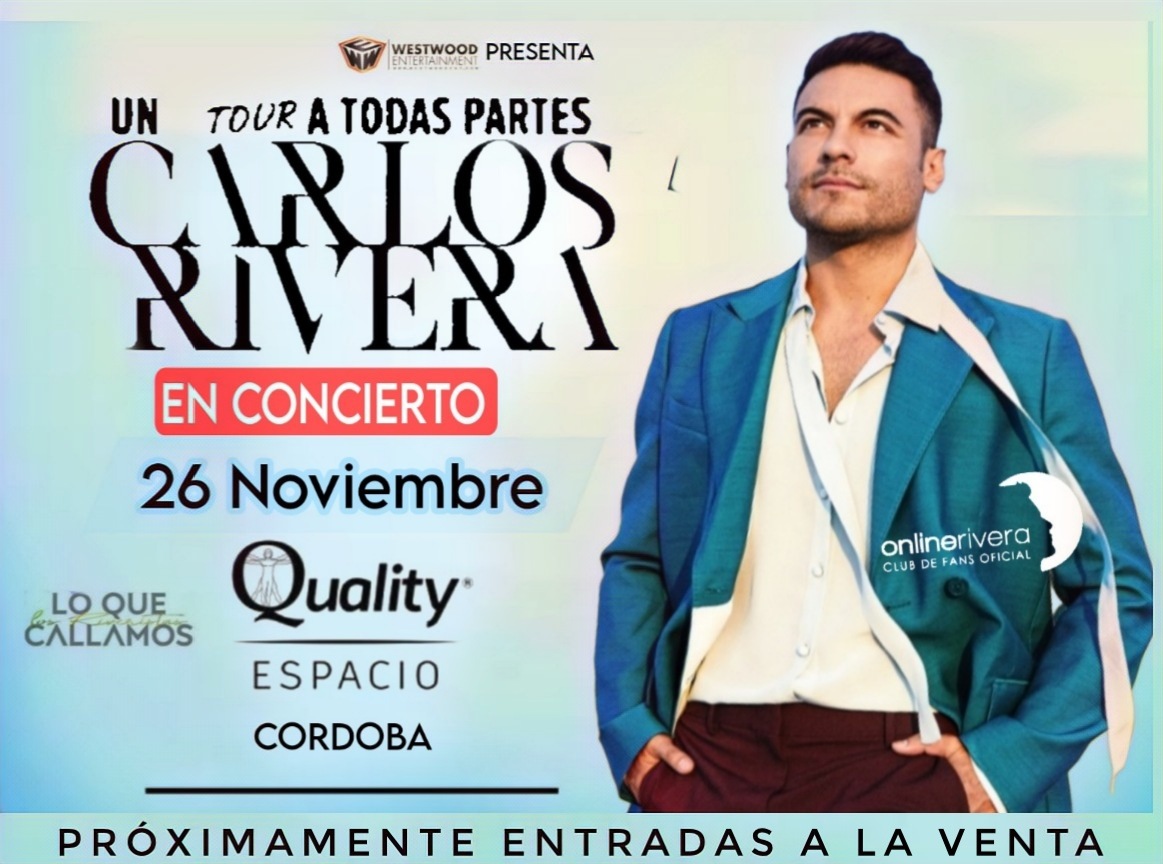letialderete01's tweet photo. 🇦🇷 En el mes de Noviembre @_CarlosRivera llegará con un #UnTourATodasPartes a...

🔶️Córdoba 26/11 @qualityespacio

🔷️ Próximamente entradas a la venta... 
#CarlosRivera  #QualityEspacio.
@WestWoodEntt @SonyMusicArg 
@ORiverargentina  @Online_RiveraP
@LQCLRiveristas . https://t.co/MXE5QDhefM
