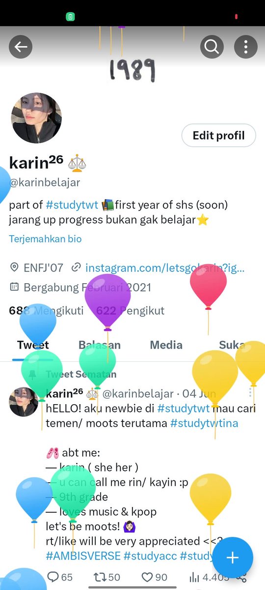 balon aku banyak, yang mau cek profile ya, satu orang dapet balon sepuasnya😋