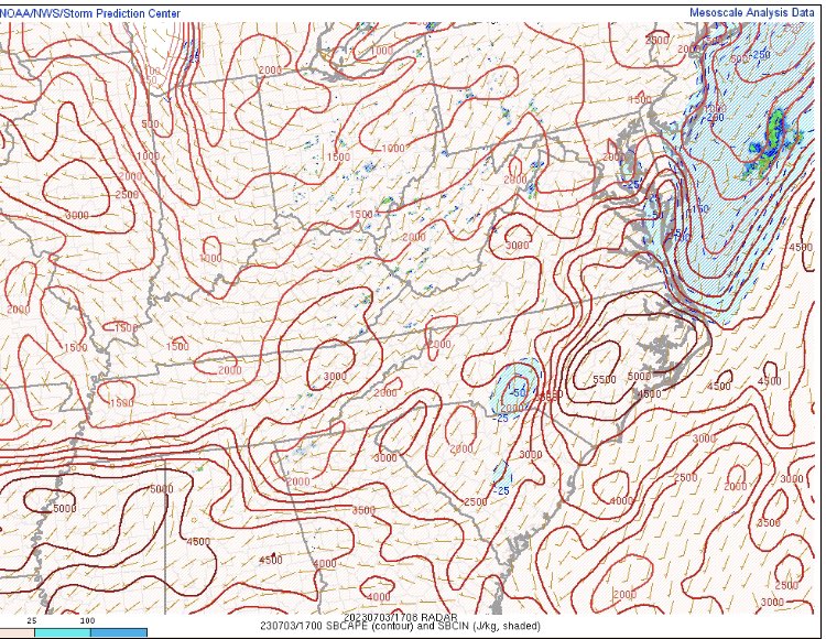 I gotta say, anywhere from southern Central NC to the ENH in Chesapeake Bay, it could be quite a day. Energy for storms is plentiful and will continue to build likely to near 7000 CAPE. It’s all about what fires and if it takes advantage of the dynamics available. https://t.co/8HeKCZSGw5