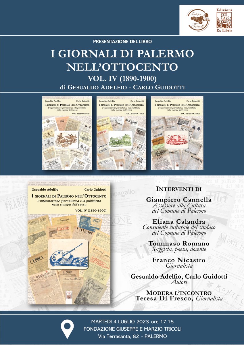 gcarlo74's tweet photo. Adelfio e Guidotti: La storia della stampa di Palermo attraverso i giornali dell’Ottocento https://t.co/UQJy8EGlqX https://t.co/EgWBbIErz7