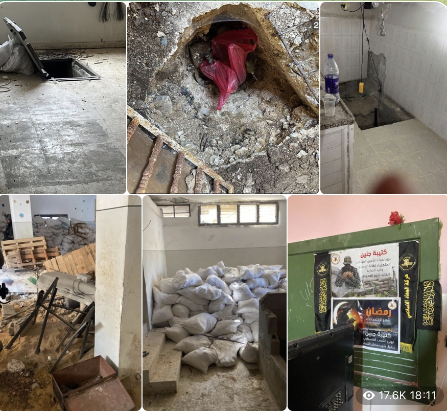 LollllllaJR's tweet photo. The IDF continues counterterrorist operation in Jenin. A mini Gaza cannot turn into Gaza.

After a long exchange of fire with terrorists entrenched in a mosque, IDF forces entered the mosque and located weapons, explosives and military equipment on the lower floor. https://t.co/r4jt9ldFWK