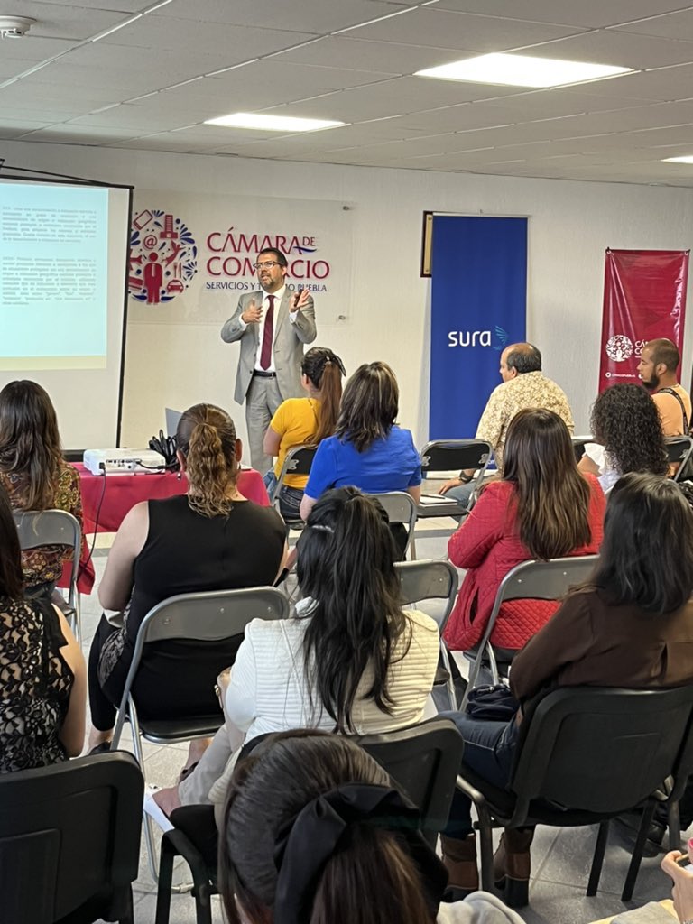 cisnerosnacho's tweet photo. Participando en el curso “Márcas y Patentes” impartida por Empresas SURA para los asociados de CANACO PUEBLA, en el marco de capacitación que CANACO PUEBLA ofrece. https://t.co/RYxErYv9eZ