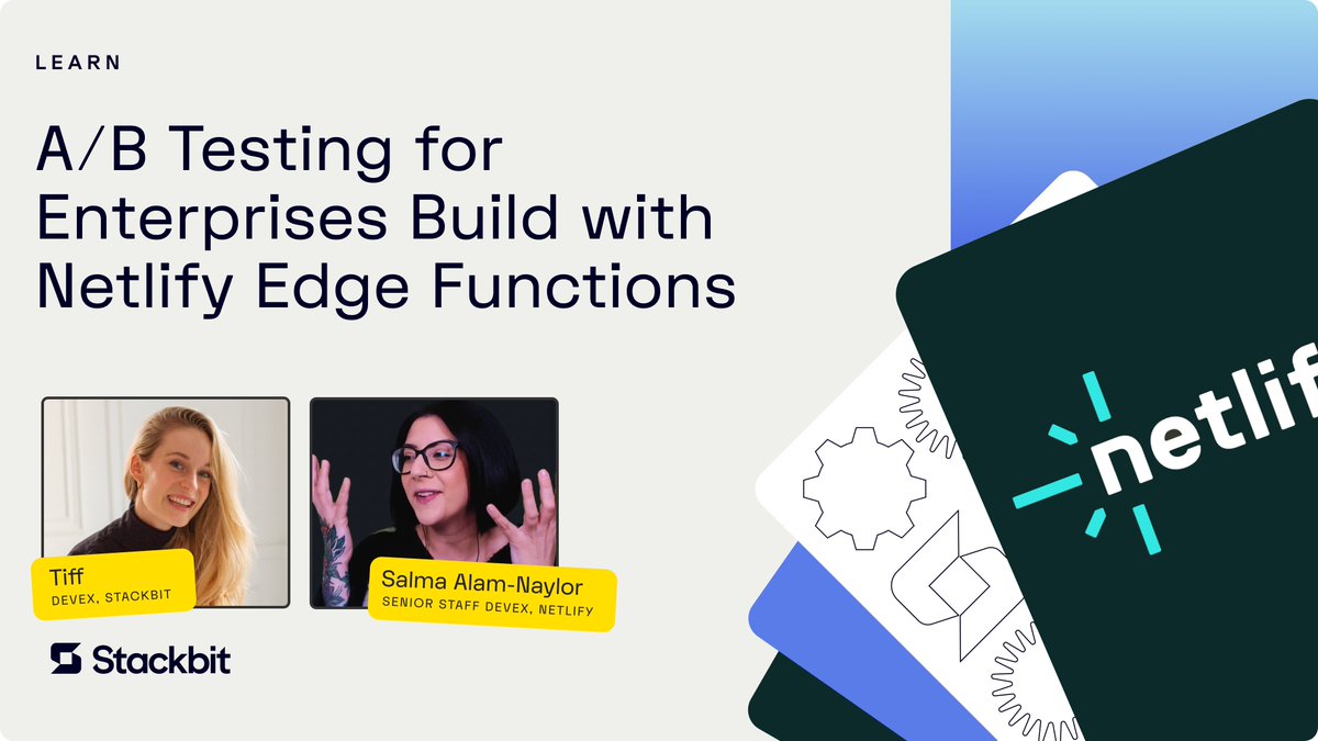 stackbit's tweet image. Did you get a chance to tune into @TiffinTech_ and @whitep4nth3r 's conversation and demo about building with @Netlify Edge Functions?
If you missed it, don't worry! Sign up here to catch up on it: stackbit.com/personalizatio…