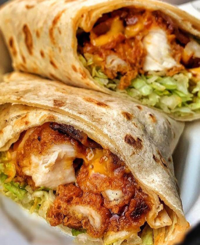Cheesy 🧀 Fried Chicken Wrap 
homecookingvsfastfood.com 
#fastfood