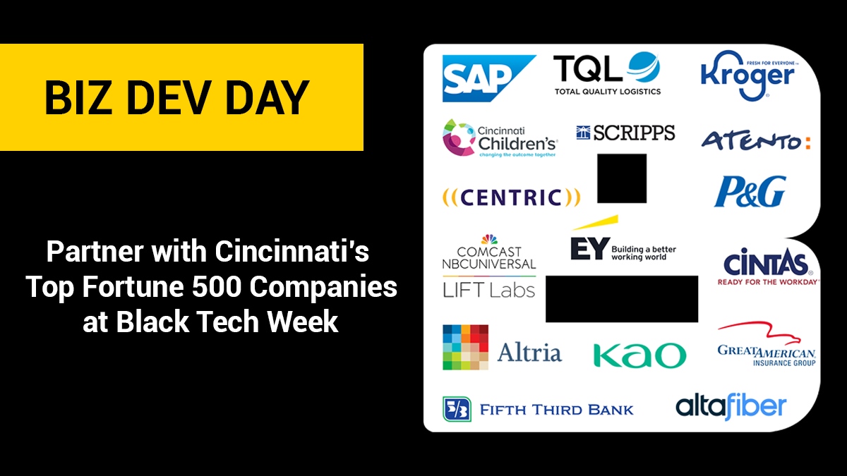 BlackTechWeek's tweet photo. Calling all Founders! 🗣️

Check out the confirmed companies who have signed up for #BizDevDay at #BTW23! 💥

Sign up now to get connected with your next corporate partner at #BlackTechWeek 🫱🏽‍🫲🏾 https://t.co/412JiAF1CN https://t.co/VMI0B9VOUN