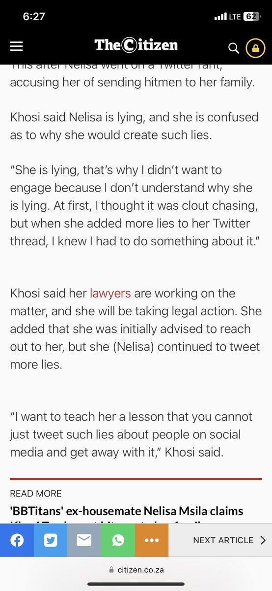 tunzbabyy's tweet photo. Khosi Twala has spoken!! See you in court Nelisa. 🫵

Let me list all your crimes incase you’ve forgotten 🙂

*Defamation of character, harassment , false accusations, death threats too 🤲. https://t.co/Qx5wXzSgvq