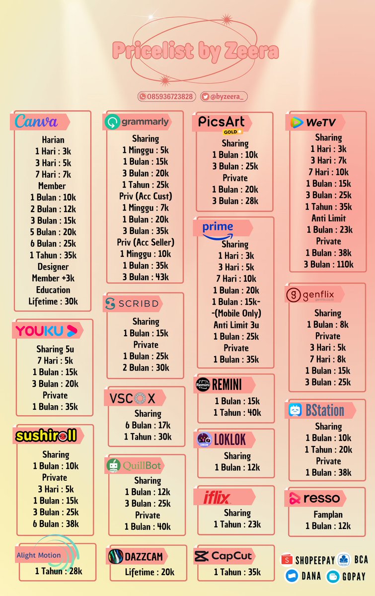 guyss yang mau app premium aku masih open yaa~

wa.me/message/O42UFY…

t. jual netflix viu disney vidio wetv iqiyi youtube hbo go spotify drakor id inshot youku Scribd sushiroll genflix iflix prime quillbot loklok canva bstation
#zonajajan #zonauangᅠ #zonauang️ #zonauangᅠᅠ