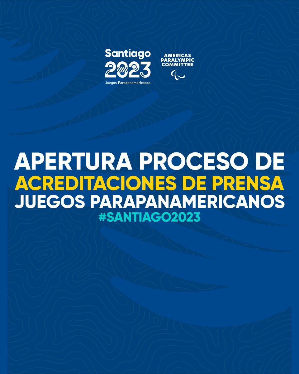 🎙️🗞️📺 ¡ATENCIÓN, MEDIOS DE COMUNICACIÓN!

Se abre el proceso de acreditaciones para los Juegos Parapanamericanos #Santiago2023. 🇨🇱