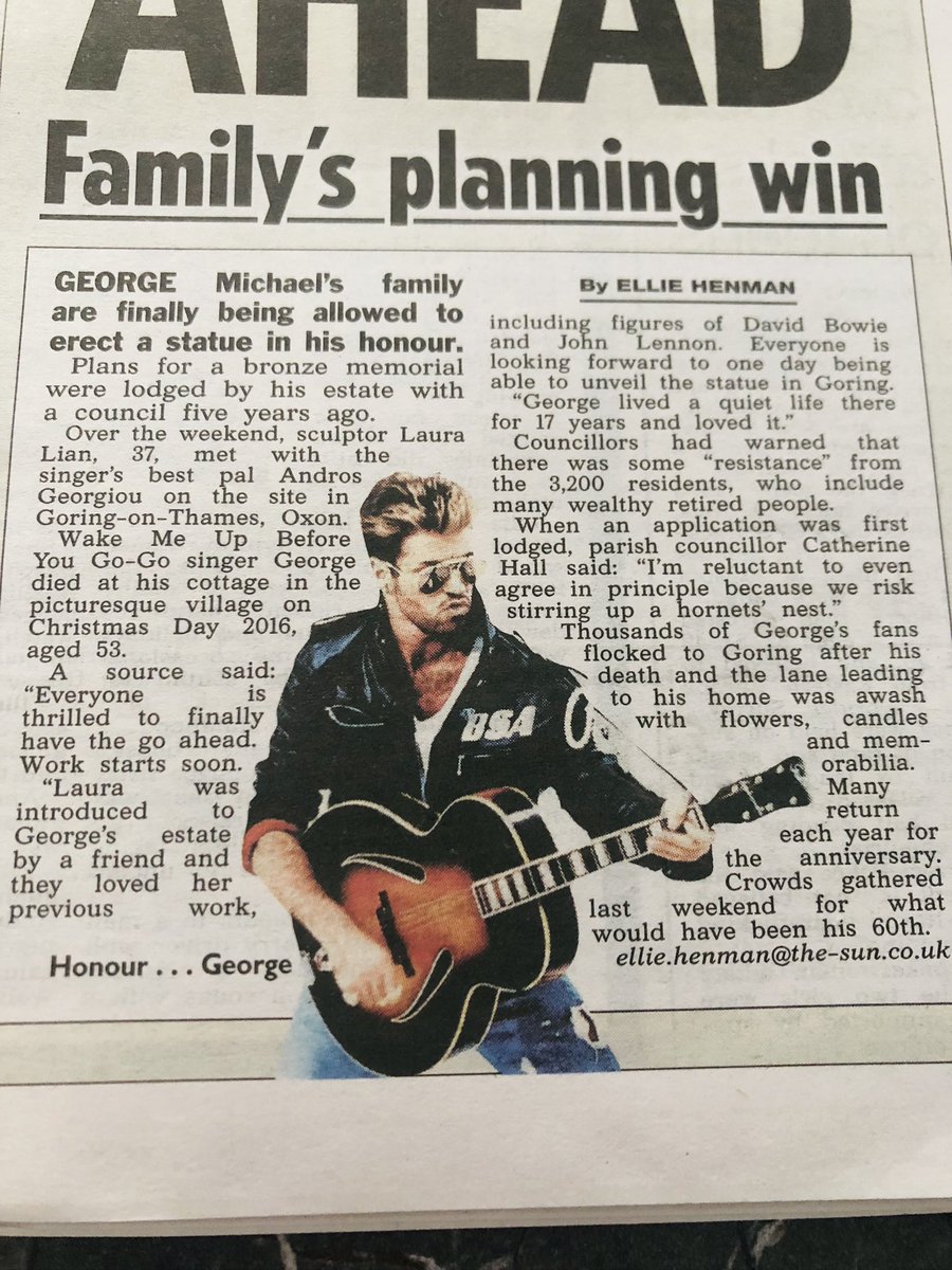 MrsGm68's tweet photo. @GeorgeMOfficial please could the Estate of #GeorgeMichael confirm to lovelies that the family has now 💯 agreed to a bronze statue of George Michael as mentioned on @GMB this morning &amp; In the national papers,  and that its not just coming from the source of @its_andros thank you https://t.co/TmtD8QPcU0