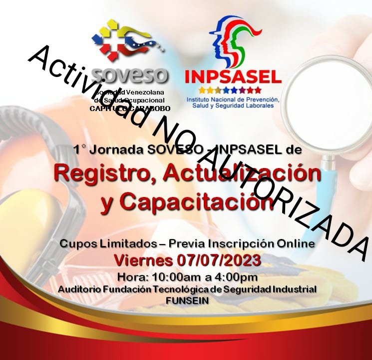 🚩Se le informa a todo el público en general que está actividad no se llevara a cabo, se REITERA que toda actividad debe estar AUTORIZADA, PLANIFICADA Y CONVOCADA bajo los lineamientos de las autoridades del INPSASEL🚧🚧🚧