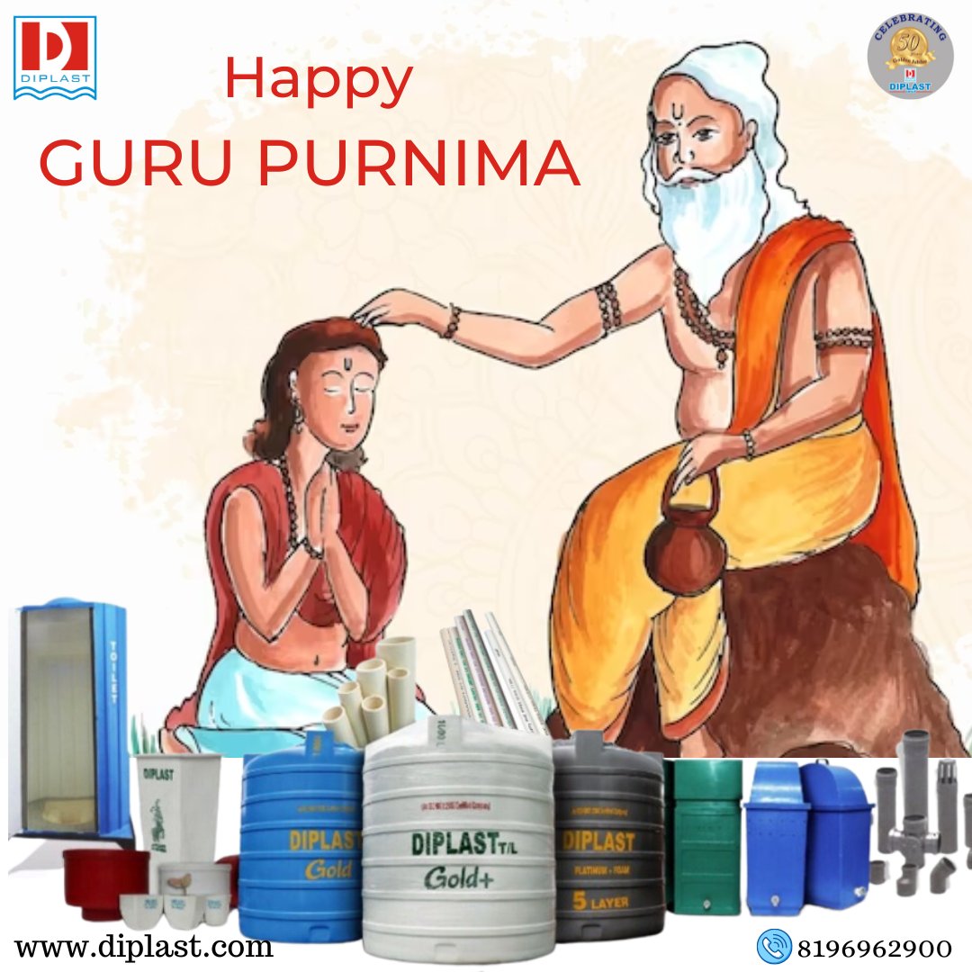 DiplastPlastics's tweet photo. Diplast wishes everyone a blessed Guru Purnima. May this day be filled with gratitude, love &amp; profound respect for our gurus. Let us continue to learn, evolve, and make a positive difference in the world.
#GuruPurnima #Gratitude #Teachers #Mentors #Wisdom #Enlightenment #Diplast https://t.co/C8gWl12Yrz